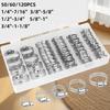 50/60/120 Stück Verstellbares Edelstahl-Schlauchschellen-Set 1/4''–1-1/2'' Schneckengetriebe für Marine-, Automobil- und Sanitäranwendungen