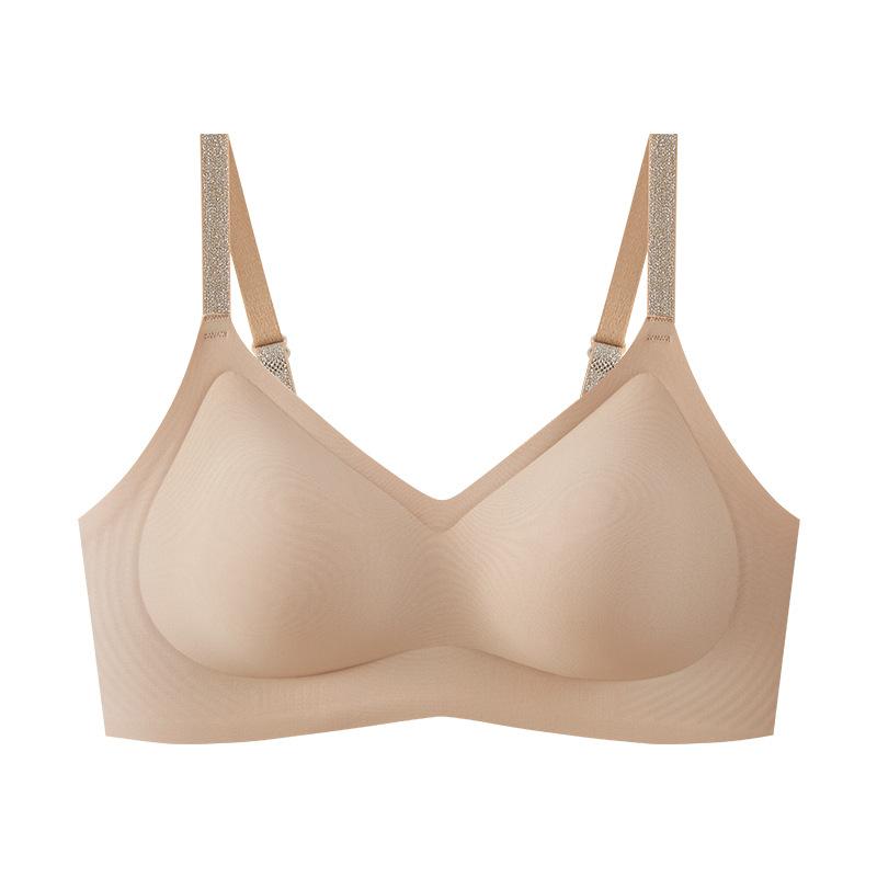 Liquid foundation underwear camellia shining fragrance seamless small breasts gather and close secondary breasts anti-gravity anti-sagging underwear M