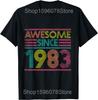 Vintage Birthday Cassette Est 1983 Edition T Shirts Men Cotton Humor Streetwear Tee Shirt Short Sleeve Unisex Loose Clothing