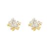 PONYKISS  Sterling Silver 18K Gold Flower Stud Earrings for Women Cute Plant Fine  Minimalist Light Luxury Accessories