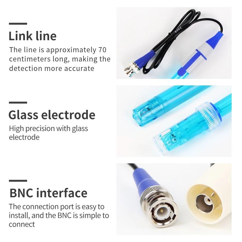 Glass Body High Precision pH Sensor Probe pH Composite Electrode Industrial Water Quality Analysis