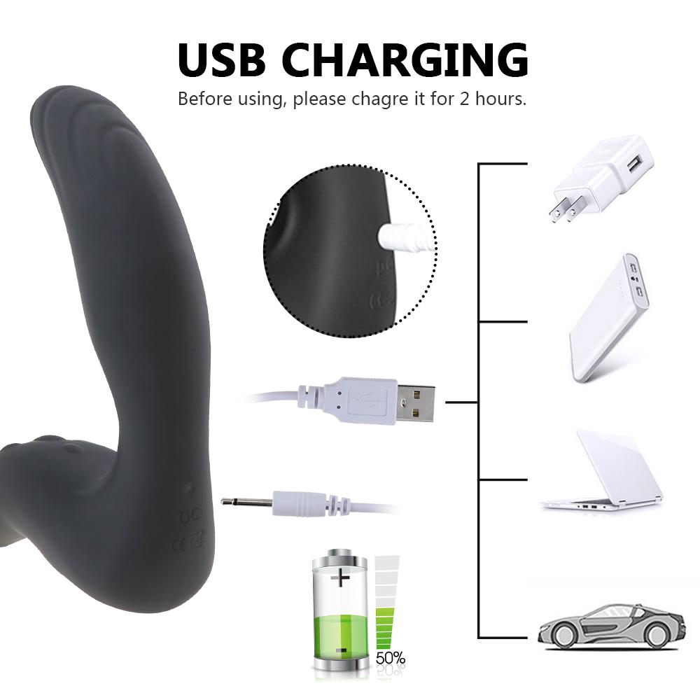 Prostate Massager Anal Vibrator 10 Modes Delay Ejaculation G Spot Stimulation Butt Plug Vibrating Dildo Sex Toy for Adult Couple