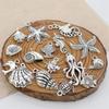 18/48Pcs/Lot Silvery Marine Life Charms For Handmade DIY Bracelets Conch/shells/turtles/fish/seahorse Pendants Earrings And Necklace Jewelry Making.