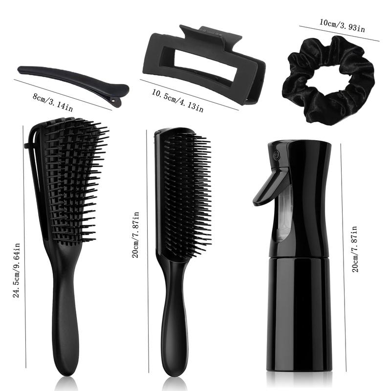 12pcs Detangling Brush Set, 200ml Continuous Spray Bottle, Premium Wide Tooth Comb, Scalp Massager Shampoo Brush, Brush Set with