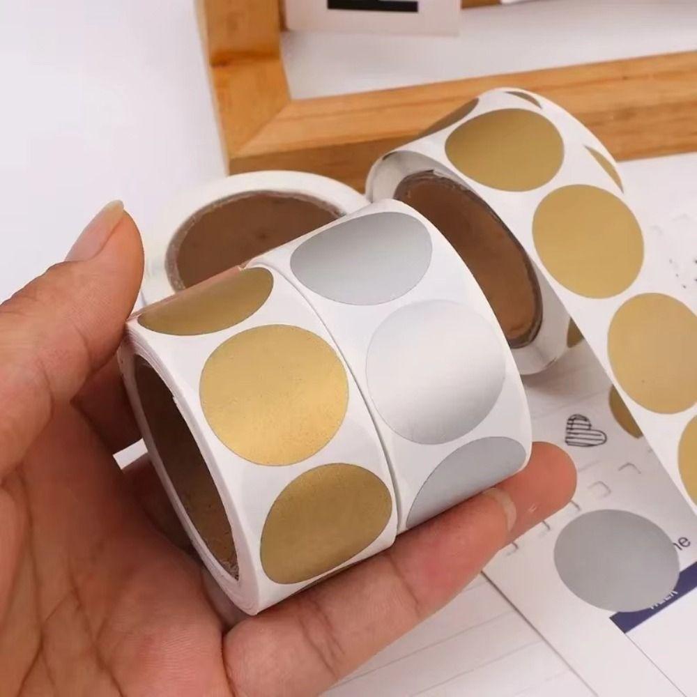 300pcs/Roll Self-adhesive Scratch Labels Stickers 2.5cm DIY Scratch Stickers  Party Supplies
