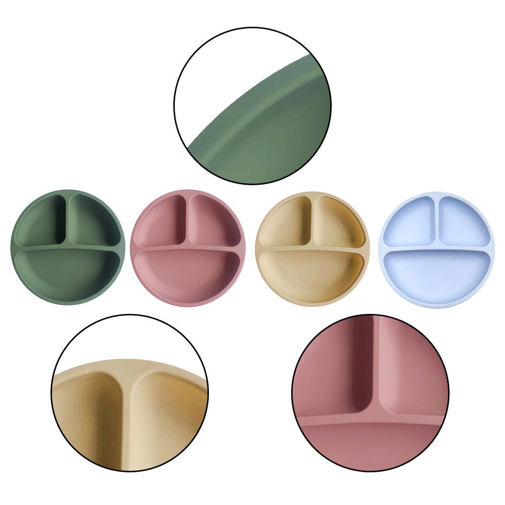 Silicone Divided Kitchen Dining Storage Plate Infant Dinnerware Toddlers Adults Washable Reusable Eating Training Dish