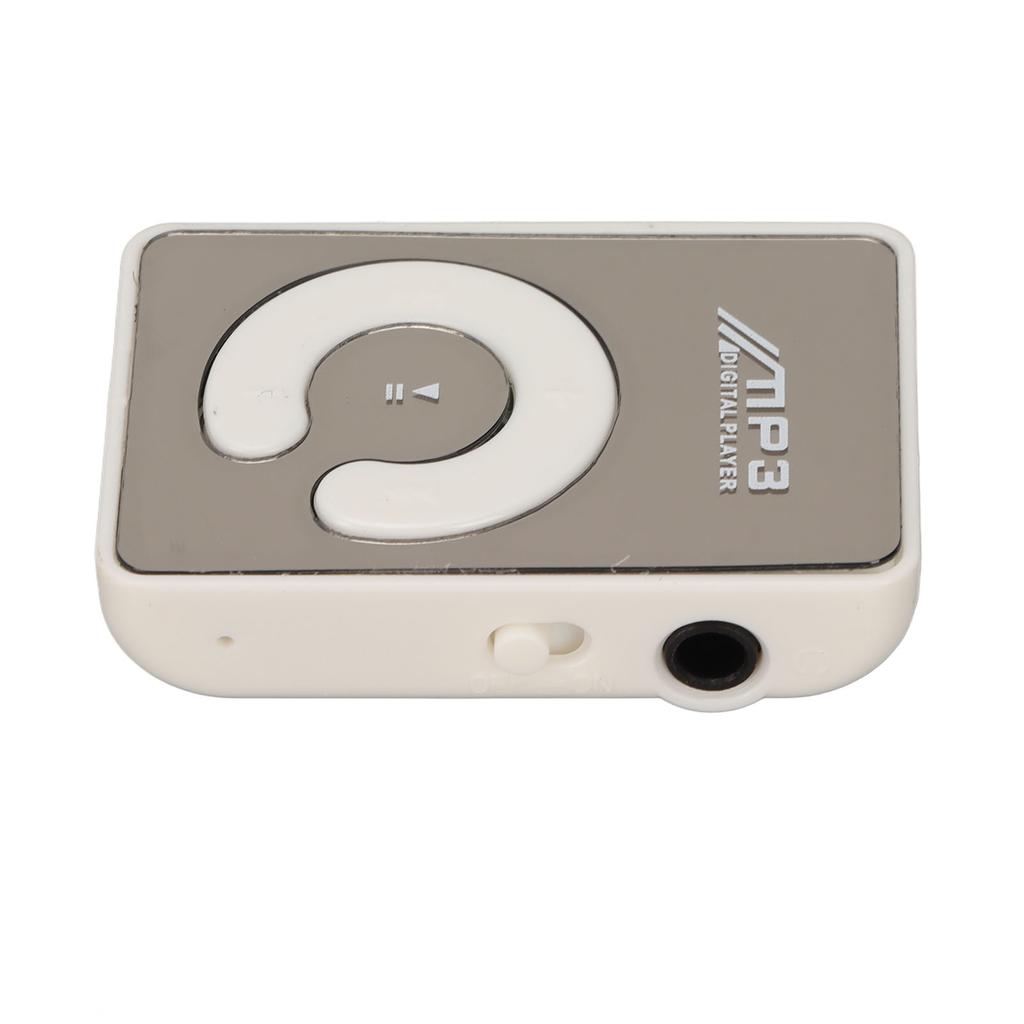 Back Clip Player Portable Lightweight Mini MP3 Music Player with Memory Card Slot for Daily School White