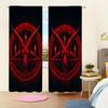 2pc Gothic Blackout Curtains  Satanic Pentagram & Red Goat Head  Light-Filtering for Bedroom  Living Room & Office  Dark Decor Style