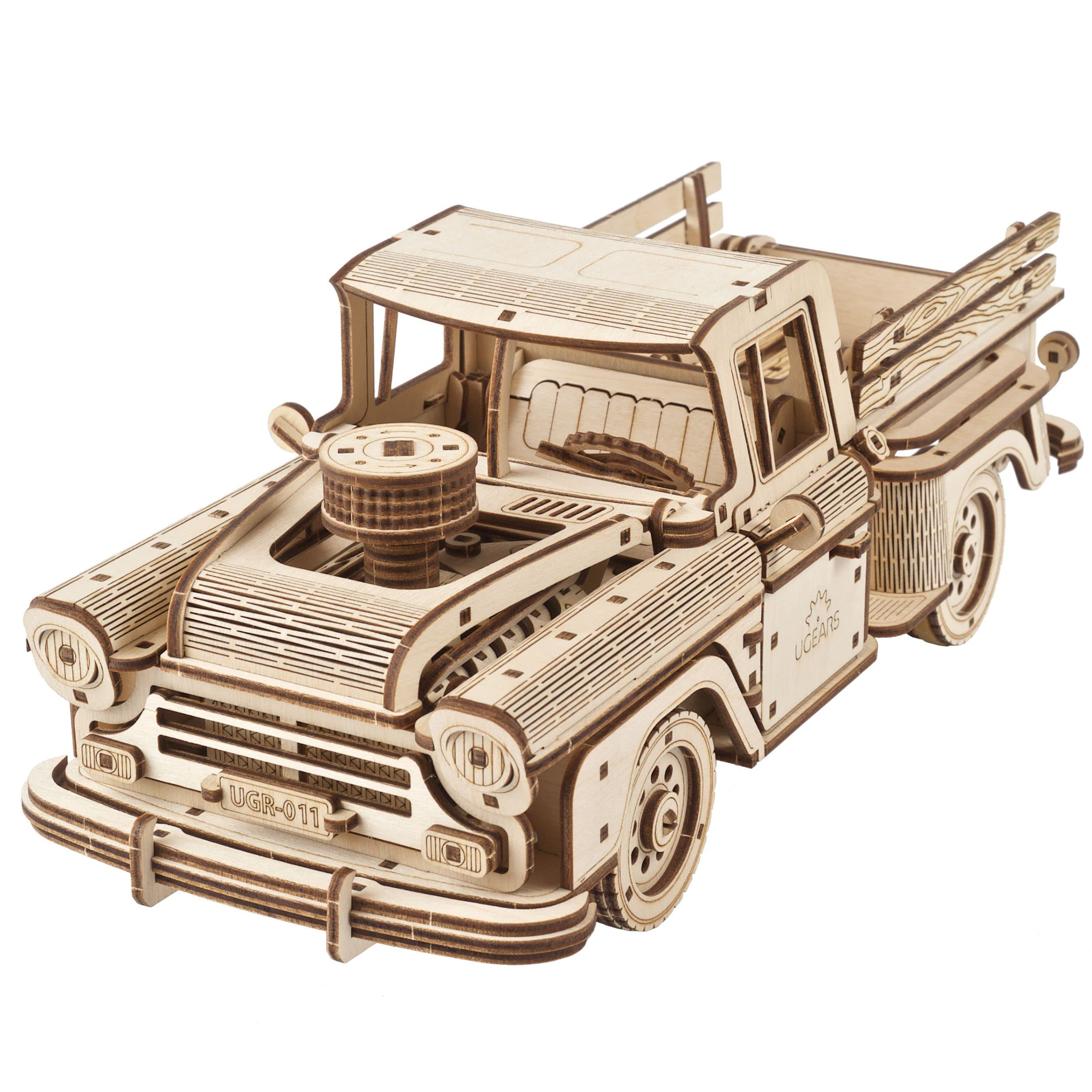 

Ugears Lumberjack Pickup Truck 70171 Wooden Puzzle, Crafts & Model Building Kit, No Glue or Tools Required, for Adults and Kids