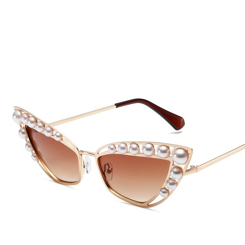 Cat Eye Sunglasses Women Designer Fashion Sexy Metal Frame UV400 Sun Glasses Cateye Shades Diamond Ladies Eyewear