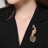 Retro Peacock Trailing Hollow Gold Smart Elegant Pressed Pendant Brooch