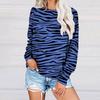 Fashion Women Loose Leopard Stripes Printed Blouse Long Sleeves T-Shirt Tops