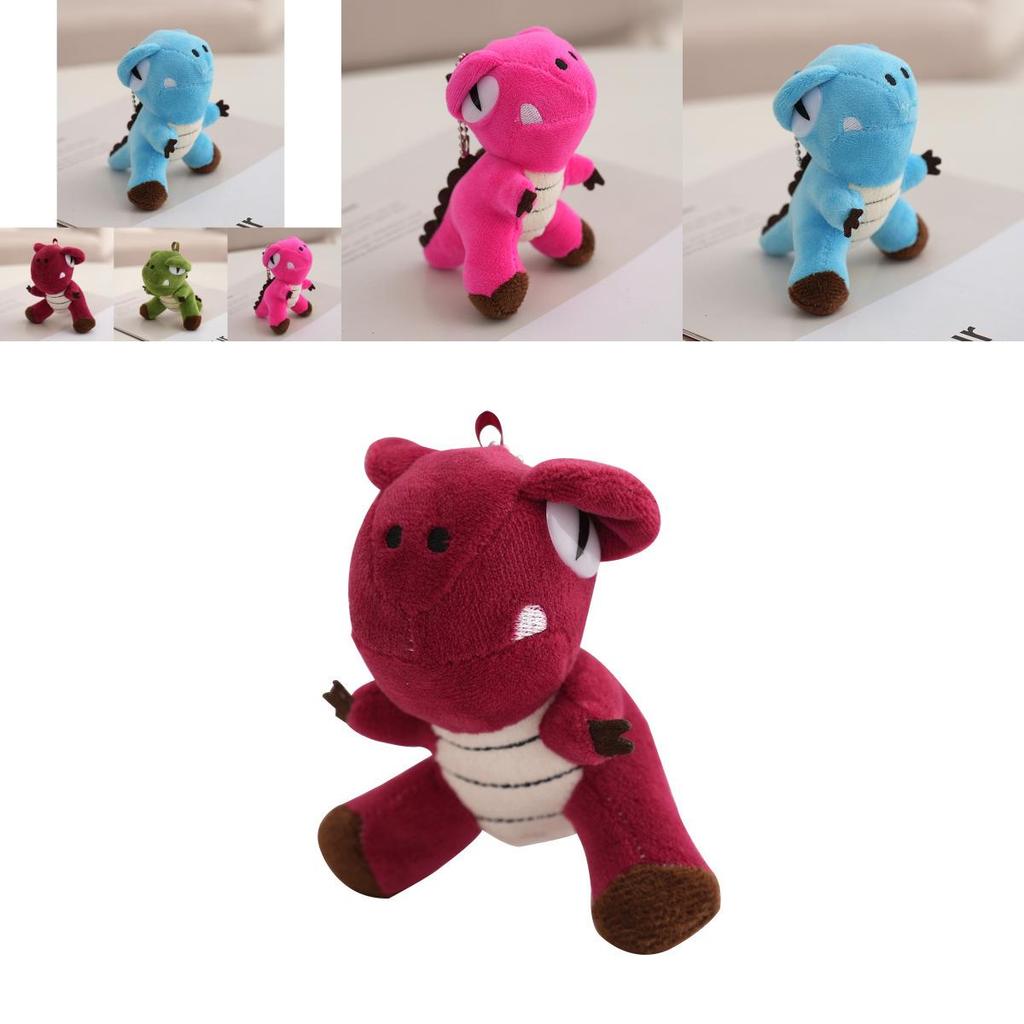 Adorable Dinosaur Plush Keychain Soft Pp Cotton Stuffed Animal Bag Charm