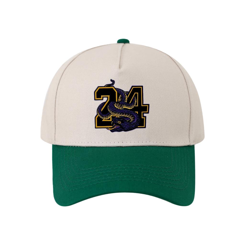 Color Matching Hardtop Five-piece Baseball Cap Women's Team Number Black Mamba Breathable Cap Outdoor Sun Hat