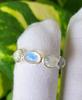 Natural Rainbow Moonstone 925 Sterling Silver Eternity Ring 6.75 US Gift A-19