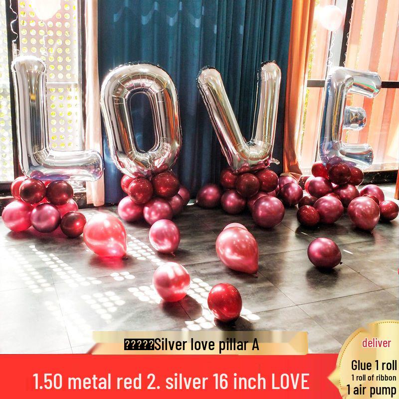 Love Letter Aluminum Foil Balloon Set for Wedding Decorations