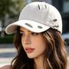 New Style Women's Vintage Distressed Baseball Cap Leopard Print Ripped Sun Hat Casual Streetwear Outdoor Cap