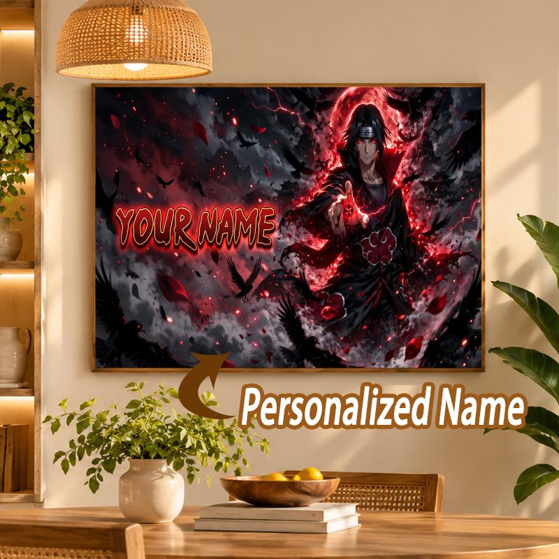 Itachi Uchiha Custom Name Diamond Painting Personalized 5D Full Drill DIY Diamond Art Home Decor
