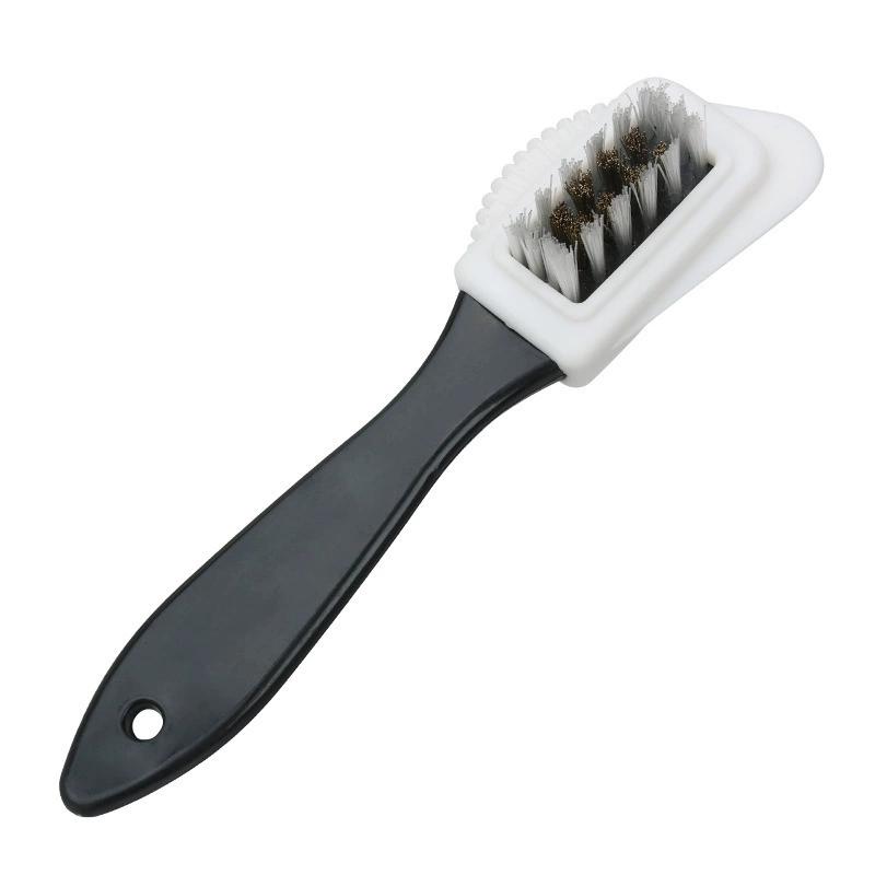 3 Side Cleaning Shoe Brush for Suede Nubuck Shoes Stain Dust Shoes Brush Steel Plastic Rubber Boot Household Cleaner Tools