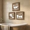 3 Stück Vintage Badezimmer Holzschilder 2 Flache Toiletten Hängende Ornamente Haus Badezimmer