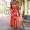 Women's Slip Dress Maxi Long Dress Butterfly Flowers Print Stitching Print Dress Spring & Summer Leisure Vacation