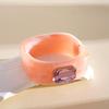 Y2K Boho Vintage Resin Bangle Women Wide Round Bracelet Dopamine Color Statement Wrist Jewelry For Daily Party Wear Accessories