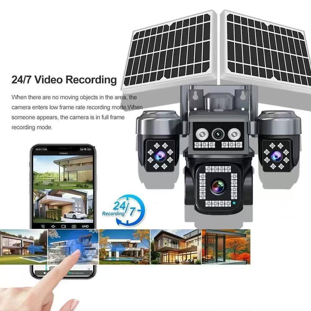 AOV 4G Solar-Powered Camera with Quad Lenses & Mobile Remote Monitoring