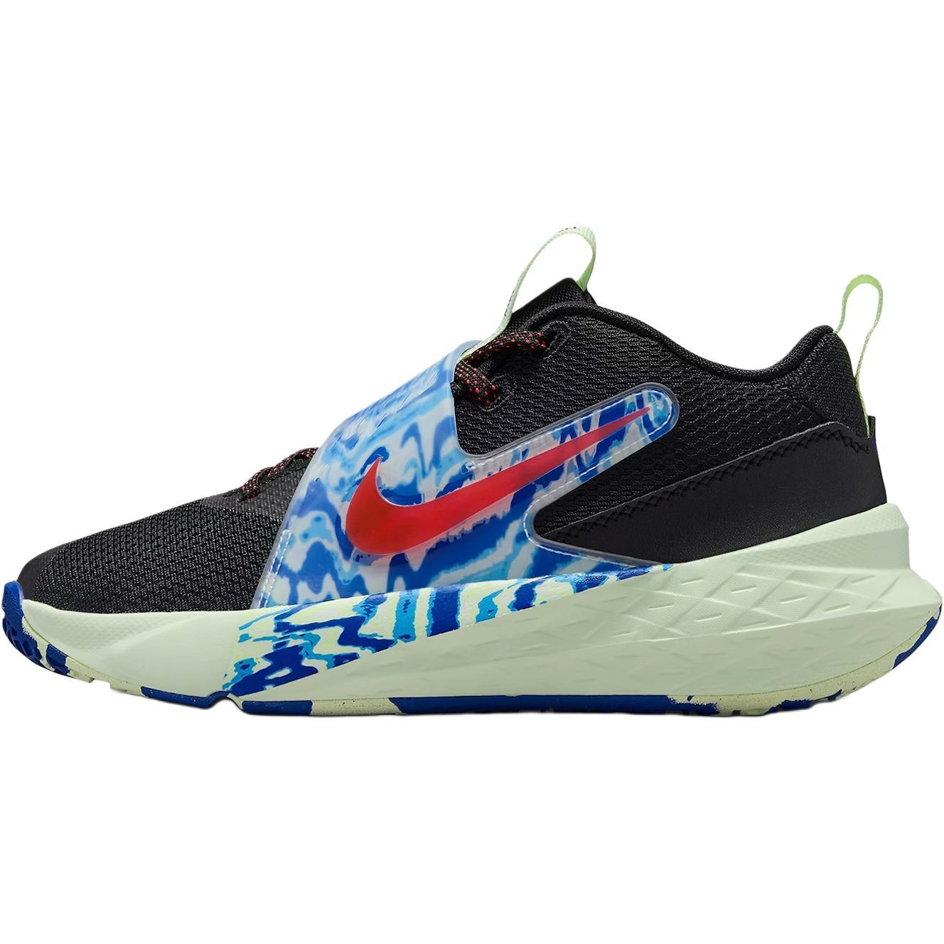 Nike Team Hustle D 12 GS Black Game Royal Kids Sneakers Volt-Tint Bright-Crimson IQ0815-001 38