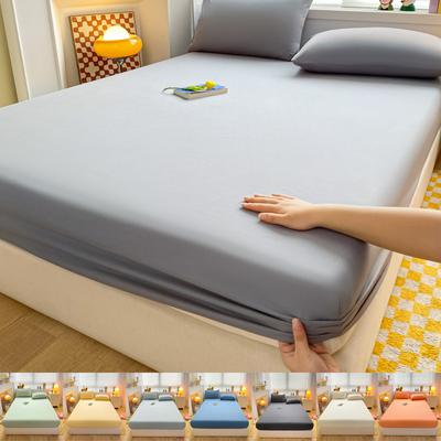 Spannbettlaken aus gewaschener Baumwolle, rutschfester, langlebiger Matratzenbezug für das Schlafzimmer zu Hause, einfarbige Bettdecke, 140/160/200 cm, weiche Tagesdecken