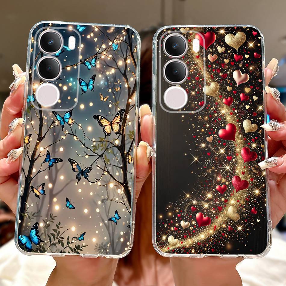 For Vivo Y19S V2419 Elegant Floral Butterfly Painting Phone Case For Vivo Y19s Y 19S 4G Soft Silicone TPU Cases