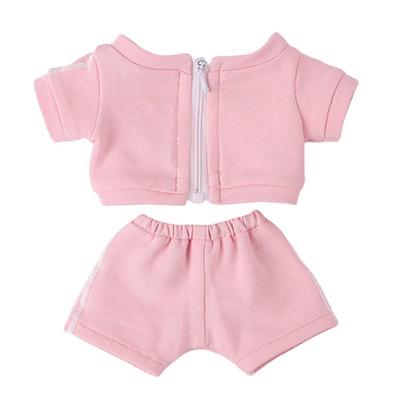 Niannyyhouse 20cm Doll Clothes Cotton Doll Clothes Sportswear Dress Up Jacket Pants Doll Baby Clothes for Stuffed Animals (pink)