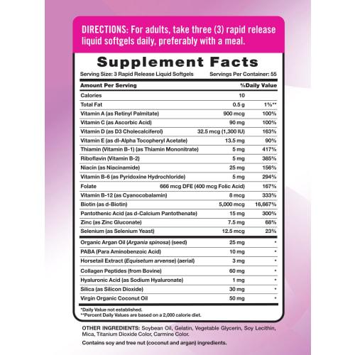 Nature's Truth Superior Strength Hair/Skin/Nails with Argan/Coconut Oil/Collagen, 165 Count by Nature's Truth