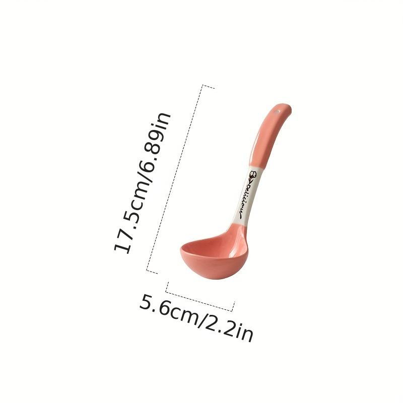 4pcs, Soup Spoon, Ceramic Soup Spoon, Cute Ceramic Soup Spoon, Kitchen Soup Spoon With Long Handle, Hangable Soup Spoon For Noodles, Kitchen Stuff