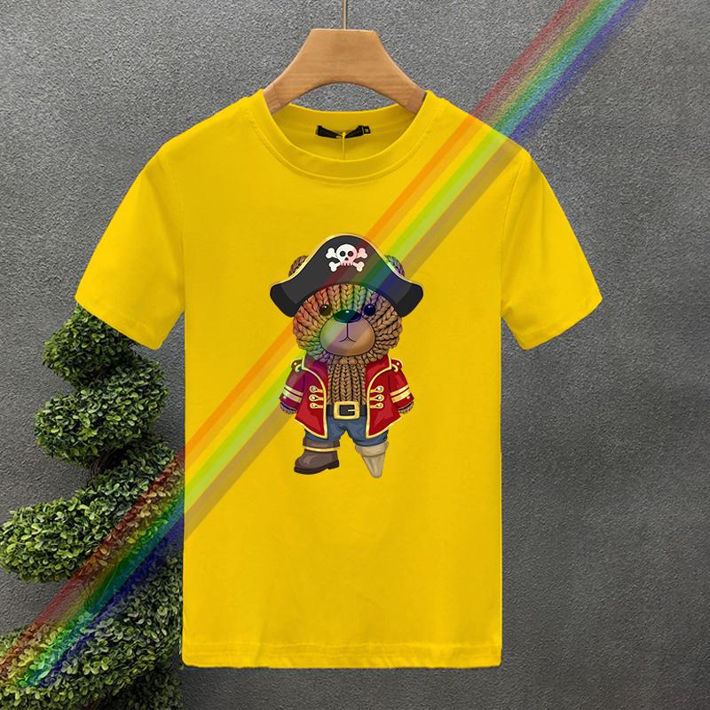 

Luxury Pirate Bear 100% Cotton High Quality Printing Couple Tees Summer Harajuku For Men/Women Short Sleeve T-shirt Asian Size 4XL