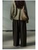 Shi Ji TR Pleated Cocoon Trousers: Autumn Mid-rise, Slimming, Versatile, and Casual Long Pants M7618