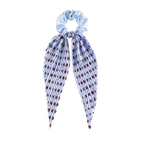 Hair Rope Dot Print Pleated Ribbon Hair Tie No Damage High Elasticity Ponytail Holder Lightweight Daily Hair Accessory