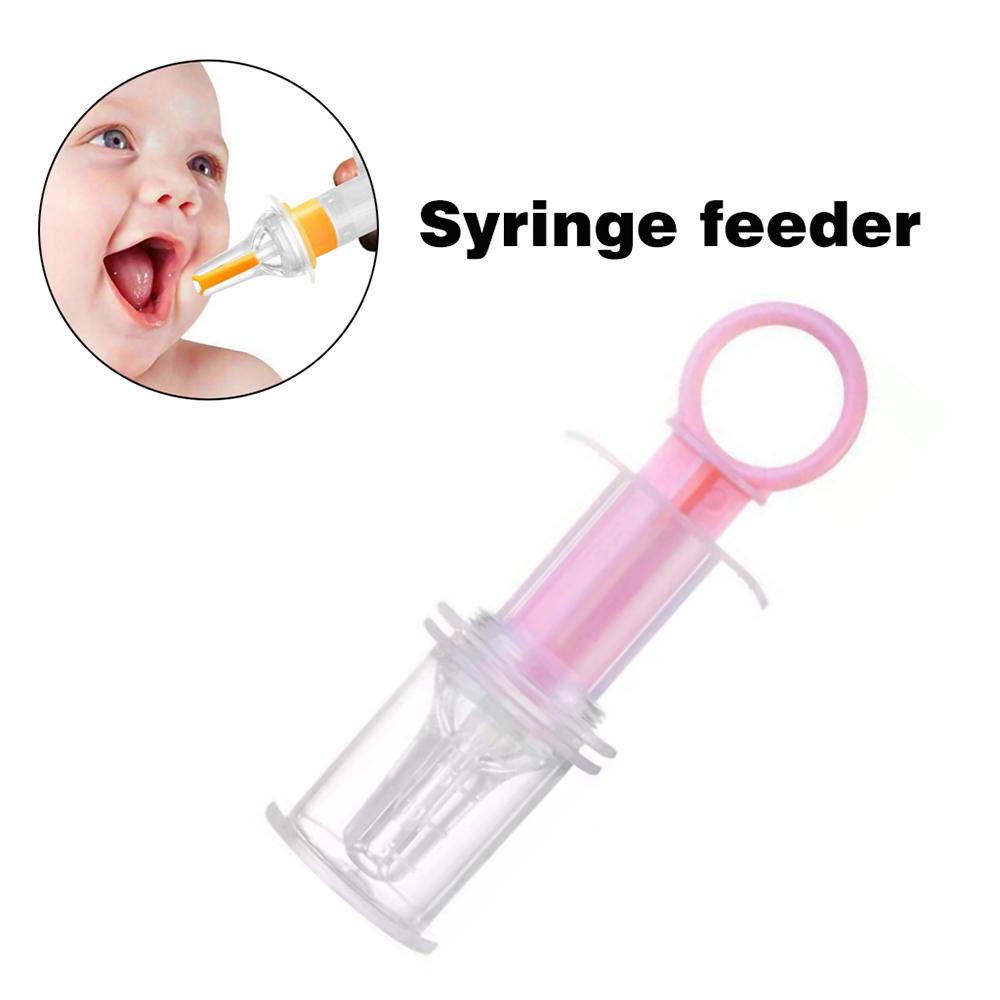 Baby Medicine Feeder Dispenser Syringe Dropper Feeder Infant Feeding Utensils with Nipple Pacifier for Feeding Medicine Water Juice or Other (Pink)