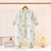Three-Layer Quilted Children's Sleeping Bag: Anti-Kick Footed Blanket for Boys & Girls, One-Piece Pajamas for Autumn and Winter.