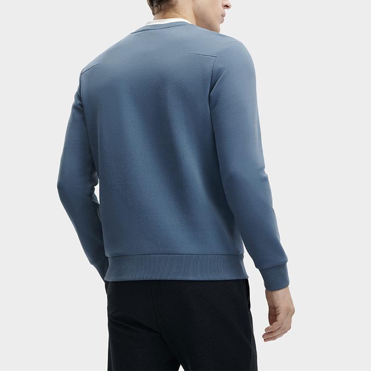 Fila Solid Color Crew Neck Pullover Sweatshirt Men Tops Midnight-Blue F11M342202F-BU