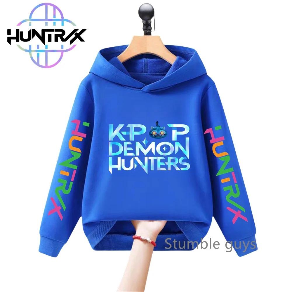 Girls and Children K-pop Devil Hunter Sweatshirt for Autumn and Winter Christmas, Warm and Soft Santa Claus Print Comfortable Pullover