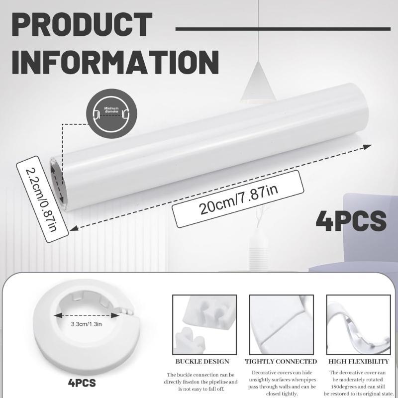 652F Kryty trubek radiátoru Manžeta Koupelnové plastové kryty trubek radiátoru Plastové dekorativní kryty Snadná instalace