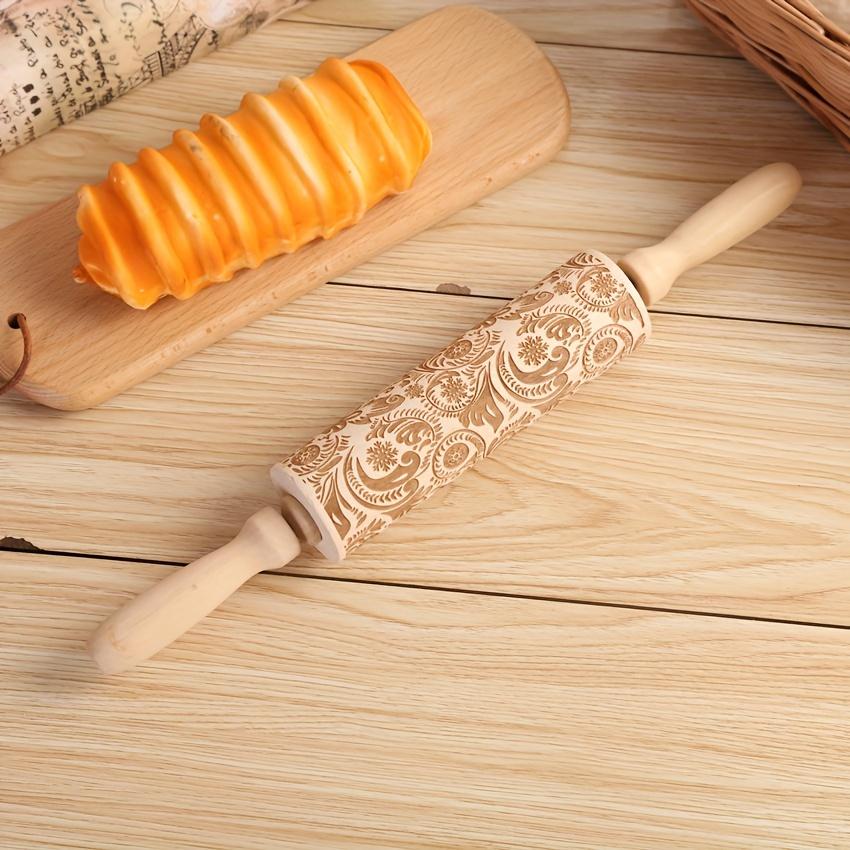 1PC Embossing Engraved Rolling Pin Baking Tool Cookie Fondant Cake Dough Roller Patterned Rolling Pin Kitchen Accessories