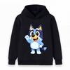 Kids Boys Girls Cartoon Blue Heeler Dog Print Hoodie Casual Long Sleeve Pullover Sweatshirt Soft Warm Lightweight Tops For Toddler