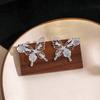 Super Fairy Temperament Literary Butterfly Hollow Earrings Niche Design Sense Exquisite Rose Slightly Inlaid Versatile Earrings