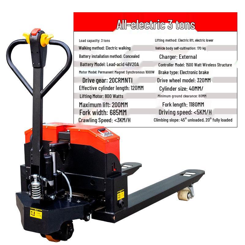 2-3 Ton Electric Hydraulic Forklift for Construction and Warehouse Use - Off-Road Pallet Lifting Truck