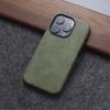 Retro Crazy Horse Leather MagSafe Phone Case For iPhone 16 Pro 15 14 13 12 17 Pro Max Simple Leather Texture Magnetic Phone Case