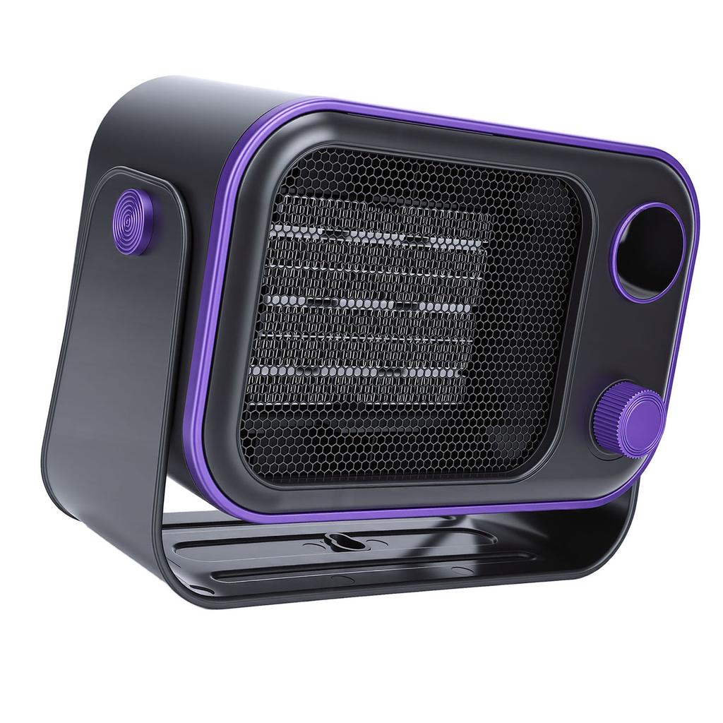 Portable Electric Heater 1200W Temperature Display Overheat Tip Over Prevention Quiet PTC Ceramic Heater for Home Office
