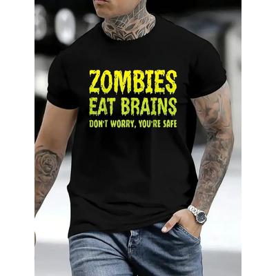 Europäische Größen Herren Halloween Lässig Kurzarm - Bequemer Rundhalsausschnitt, Weiche Niedliche T-Shirts Tops