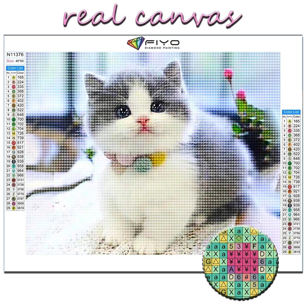 Diamantový obraz Roztomilá zvířátka Kočka, pes, Panda Diamantové mozaikové řemeslo Diamantové vyšívání Malování