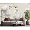 3d Simple Wallpaper Tulip Butterfly Murals Living Room Bedroom Home Decor Wall Murals